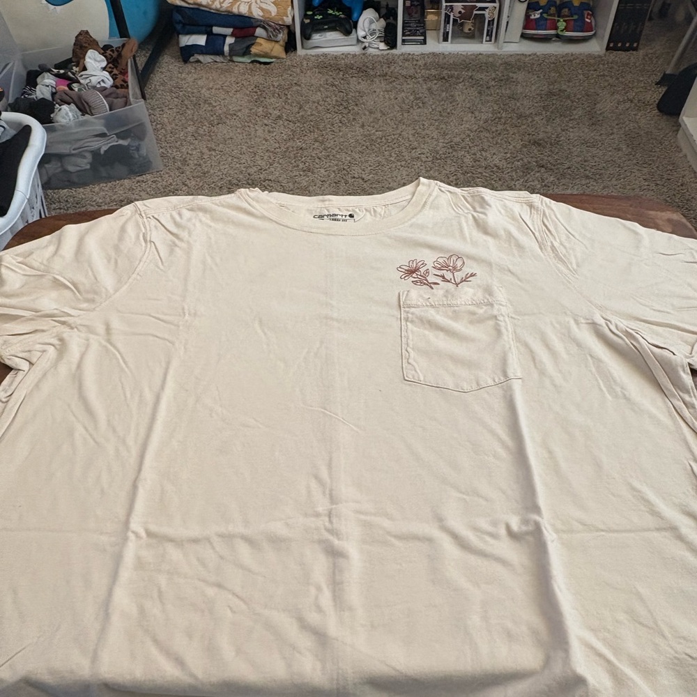 Carhartt Women’s Cream Shirt Floral Embroidery